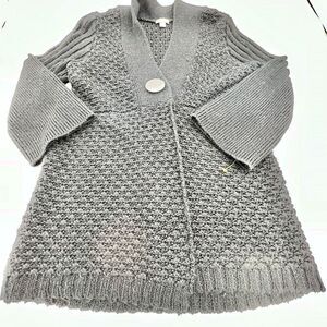 J. Jill One Button Cardigan Black Bell Sleeves Sz Small  Wool Alpaca Blend
